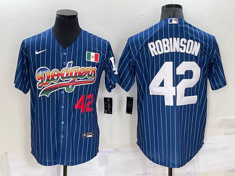 Los Angeles Dodgers42 Jackie Robinson Number Rainbow Blue Red Pinstripe Mexico Cool Base Nike Jersey,We sell and wholesale Los Angeles Dodgers42 Jackie Robinson Number Rainbow Blue Red Pinstripe Mexico Cool Base Nike Jersey on line form chian!
